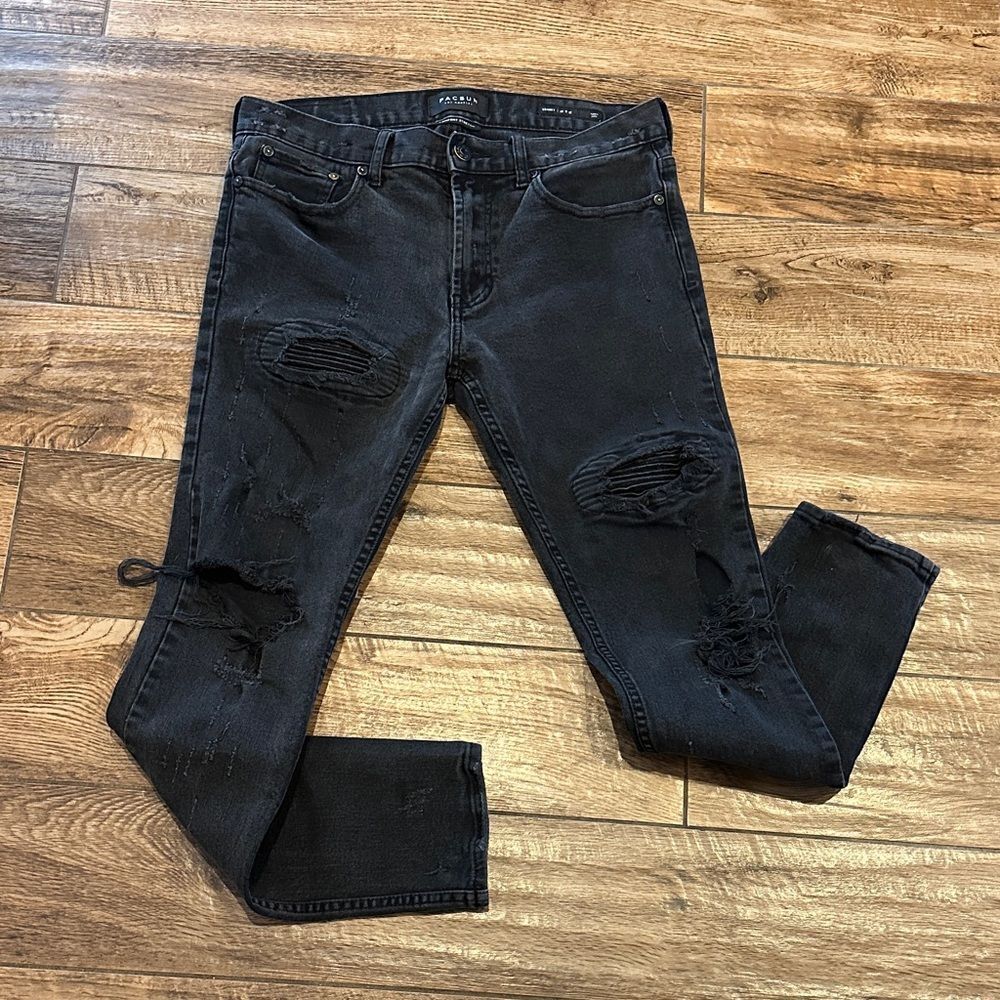 PacSun Men's Black Ripped Skinny Jeans